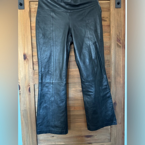 BOD & CHRISTENSEN BLACK 100% LEATHER MOTO PANTS - 8 - Picture 1 of 9